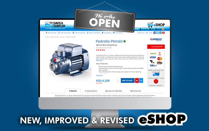 Davis and Shirtliff eShop now open Davis and Shirtliff eShop now open
